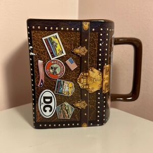 Coffee Mug Washington DC Souvenir Trunk Brown Vintage